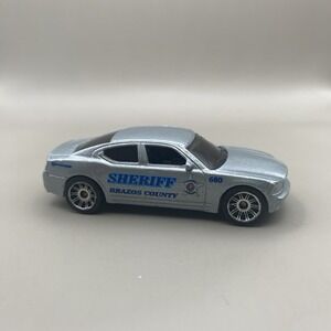 2004 Matchbox Silver Dodge Charger Brazos County Sheriff 1:67 Cop Car 680 Police
